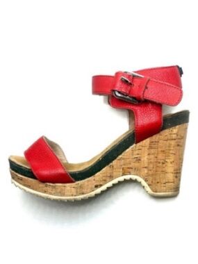 Rudsak Red Cork Heeled Sandals | 37